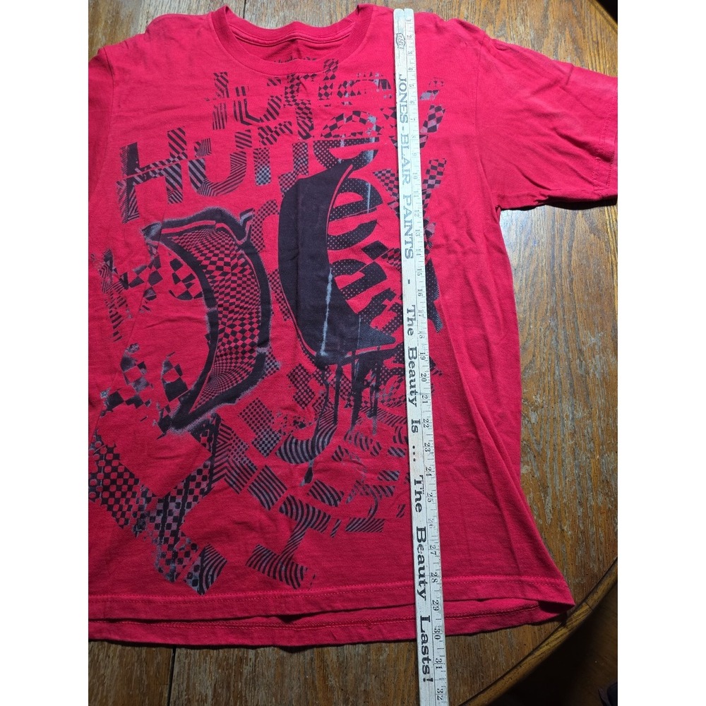 Y2K Hurley AOP T Shirt Men's L Skater Grunge Emo Surf Punk Red Premium Fit - Picture 5 of 6